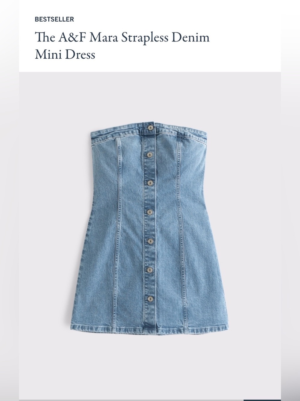 Abercrombie & Fitch Mara Strapless Denim Mini Dress in Light Blue - Picture 3 of 5